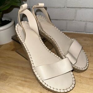 Abercrombie & Fitch Cream Slingback Espadrille Sandals 7/8